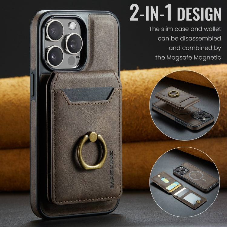 For iPhone 13 DG.MING K1 MagSafe Detachable Wallet RFID Back Cover Phone Case(Coffee) - free shipping - PMC Jewellery - Order now!