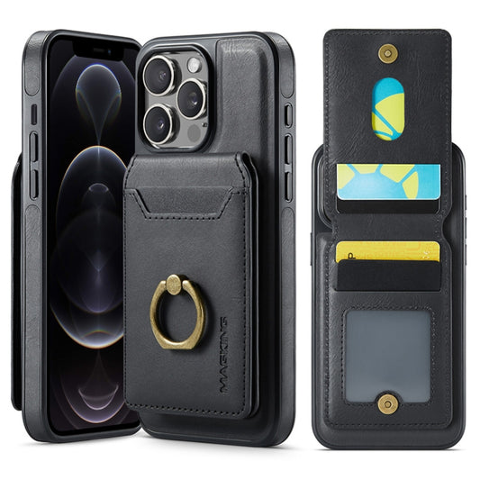 For iPhone 12 Pro DG.MING K1 MagSafe Detachable Wallet RFID Back Cover Phone Case(Black) - iPhone 12 / 12 Pro Cases by DG.MING | Online Shopping South Africa | PMC Jewellery | Buy Now Pay Later Mobicred