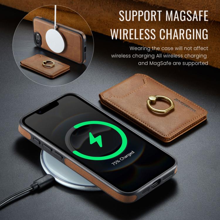 For iPhone 16e DG.MING K1 MagSafe Detachable Wallet RFID Back Cover Phone Case(Brown) - free shipping - PMc TechLife - Order now!