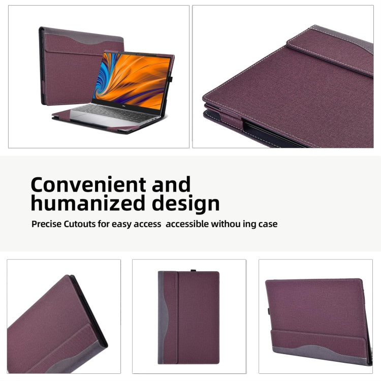 For MicroSoft Surface Laptop 15 inch Leather Laptop Shockproof Protective Case(Wine Red) - Screen & Keyboard Cover by PMC Jewellery | Online Shopping South Africa | PMC Jewellery | Buy Now Pay Later Mobicred
