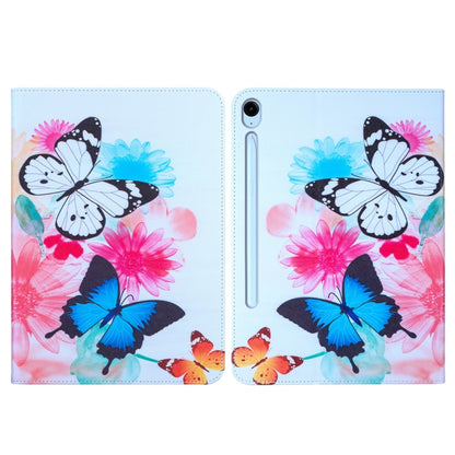 For Samsung Galaxy Tab S9 / S9 FE Colored Drawing Leather Tablet Case(Two Butterflies) - Galaxy Tab S9 Cases by PMC Jewellery | Online Shopping South Africa | PMC Jewellery | Buy Now Pay Later Mobicred