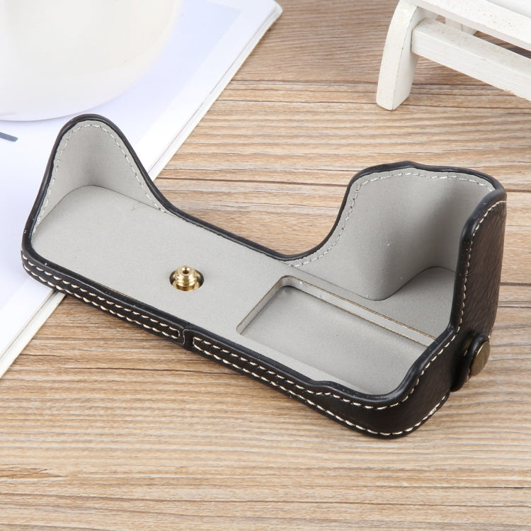 For Canon EOS 200D II / 200D Buffalo Texture PU Leather Camera Half Case Base(Black) - Half Case by PMC TechLife | Online Shopping South Africa | PMC TechLife | Buy Now Pay Later Mobicred