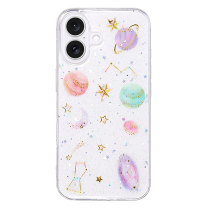 For iPhone 16 Cosmic Star Glitter Epoxy TPU Phone Case(Transparent Purple) - iPhone 16 Cases by PMC Jewellery | Online Shopping South Africa | PMC Jewellery | Buy Now Pay Later Mobicred