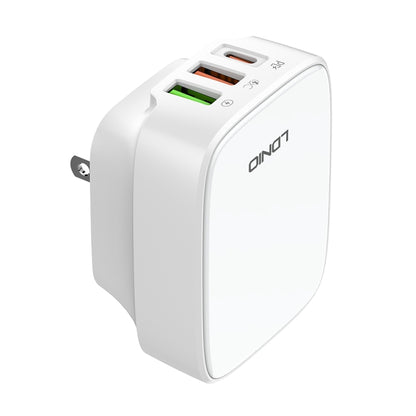 LDNIO Q334 32W Type-C + Dual USB Port Charger with 1m USB-C / Type-C Data Cable, Plug Type:US Plug(White) - USB Charger by LDNIO | Online Shopping South Africa | PMC Jewellery | Buy Now Pay Later Mobicred