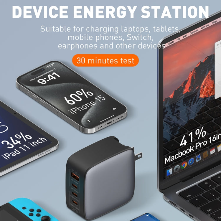 LDNIO Q408 100W GaN USB+3 USB-C / Type-C Interface Charger with 1m 100W USB-C / Type-C to USB-C / Type-C Data Cable, Plug Type:UK Plug(White) - free shipping - PMC Jewellery - Order now!