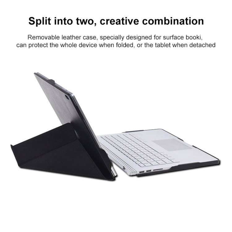 For Microsoft Surface Book 3 / 2 / 1 13.5 inch Deformation Single Screen Leather Laptop Case(Black) - Screen & Keyboard Cover by PMC Jewellery | Online Shopping South Africa | PMC Jewellery | Buy Now Pay Later Mobicred