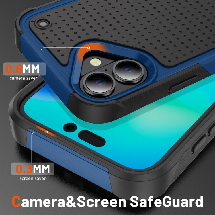 For iPhone 16 PC + TPU Shockproof Protective Phone Case(Blue+Black) - iPhone 16 Cases by PMC Jewellery | Online Shopping South Africa | PMC Jewellery | Buy Now Pay Later Mobicred