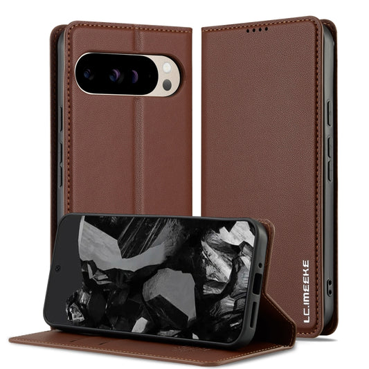 For Google Pixel 9 Pro XL LC.IMEEKE L1 Series Frosted Fine Texture PU Phone Case(Brown) - Google Cases by LC.IMEEKE | Online Shopping South Africa | PMC Jewellery | Buy Now Pay Later Mobicred