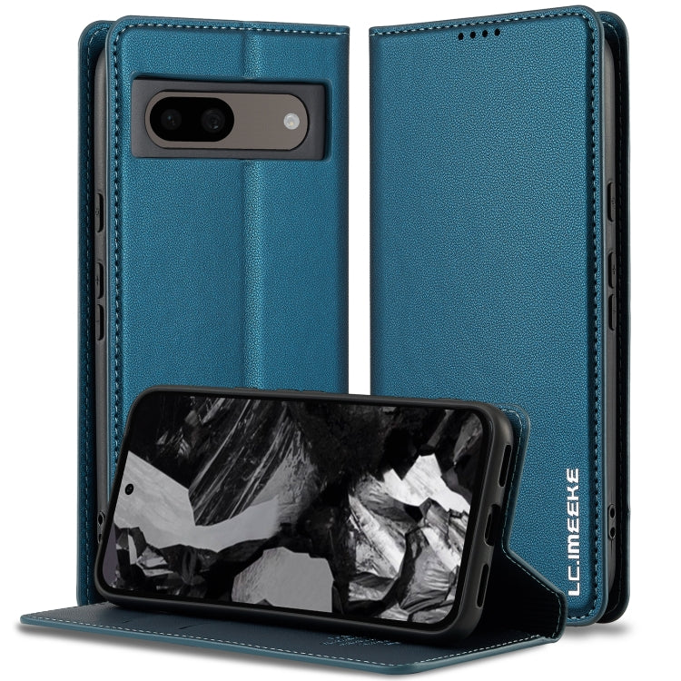 For Google Pixel 7A LC.IMEEKE L1 Series Frosted Fine Texture PU Phone Case(Blue) - Google Cases by LC.IMEEKE | Online Shopping South Africa | PMC Jewellery | Buy Now Pay Later Mobicred