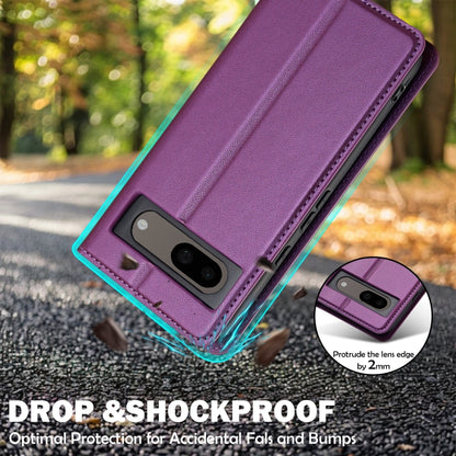 For Google Pixel 7A LC.IMEEKE L1 Series Frosted Fine Texture PU Phone Case(Purple) - Google Cases by LC.IMEEKE | Online Shopping South Africa | PMC Jewellery | Buy Now Pay Later Mobicred