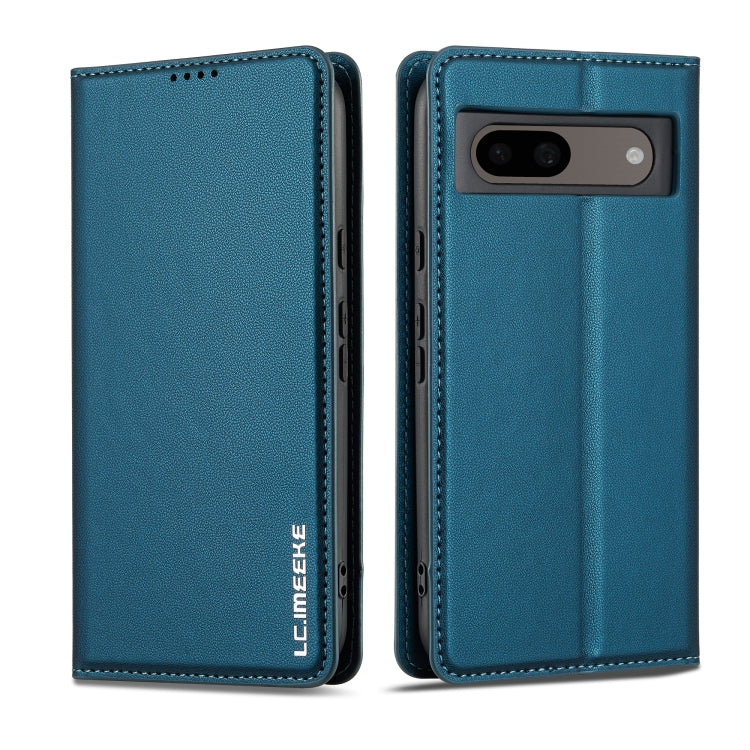 For Google Pixel 8A LC.IMEEKE L1 Series Frosted Fine Texture PU Phone Case(Blue) - Google Cases by LC.IMEEKE | Online Shopping South Africa | PMC Jewellery | Buy Now Pay Later Mobicred