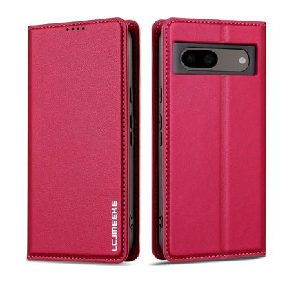 For Google Pixel 8A LC.IMEEKE L1 Series Frosted Fine Texture PU Phone Case(Red) - Google Cases by LC.IMEEKE | Online Shopping South Africa | PMC Jewellery | Buy Now Pay Later Mobicred