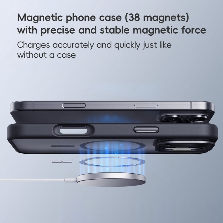 For iPhone 16 Plus Frosted Lens Holder MagSafe Magnetic Phone Case(Puprle) - iPhone 16 Plus Cases by PMC Jewellery | Online Shopping South Africa | PMC Jewellery | Buy Now Pay Later Mobicred