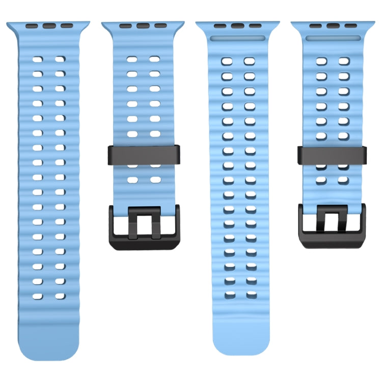 For Apple Watch SE 44mm Ocean Dual-Row Hole Silicone Watch Band(Starlight) - free shipping - PMc TechLife - Order now!