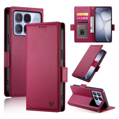 For Redmi K70 Ultra Side Buckle Magnetic Frosted Leather Phone Case(Wine Red) - Xiaomi Cases by PMC Jewellery | Online Shopping South Africa | PMC Jewellery | Buy Now Pay Later Mobicred