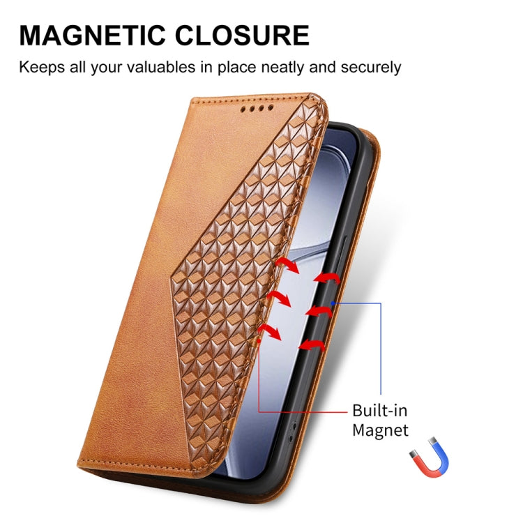 For Redmi K70 Ultra Cubic Grid Calf Texture Magnetic Leather Phone Case(Yellow) - Xiaomi Cases by PMC Jewellery | Online Shopping South Africa | PMC Jewellery | Buy Now Pay Later Mobicred