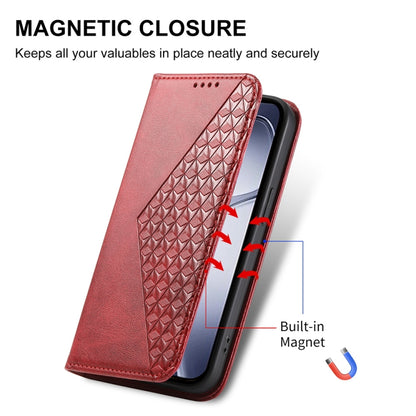 For Redmi K70 Ultra Cubic Grid Calf Texture Magnetic Leather Phone Case(Red) - Xiaomi Cases by PMC Jewellery | Online Shopping South Africa | PMC Jewellery | Buy Now Pay Later Mobicred