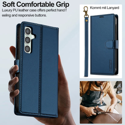 For Samsung Galaxy S24+ 5G LC.IMEEKE L2 Series Detachable Magsafe PU Phone Case with Lanyard(Blue) - Galaxy S24+ 5G Cases by LC.IMEEKE | Online Shopping South Africa | PMC Jewellery | Buy Now Pay Later Mobicred