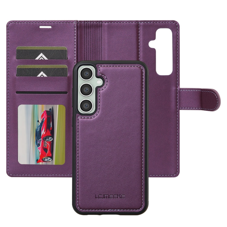 For Samsung Galaxy S24+ 5G LC.IMEEKE L2 Series Detachable Magsafe PU Phone Case with Lanyard(Purple) - Galaxy S24+ 5G Cases by LC.IMEEKE | Online Shopping South Africa | PMC Jewellery | Buy Now Pay Later Mobicred