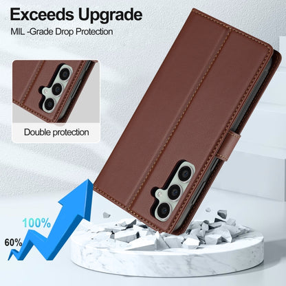 For Samsung Galaxy S24 FE 5G LC.IMEEKE L2 Series Detachable Magsafe PU Phone Case with Lanyard(Brown) - Galaxy S24 FE 5G Cases by LC.IMEEKE | Online Shopping South Africa | PMC Jewellery | Buy Now Pay Later Mobicred