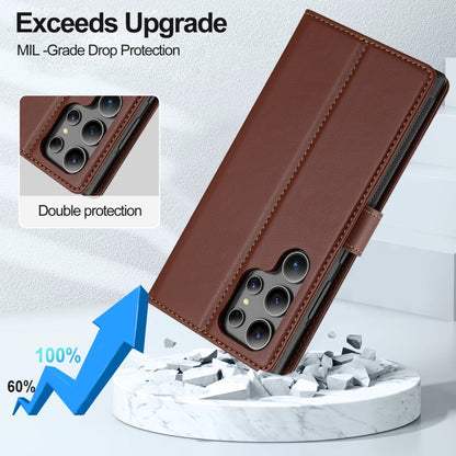 For Samsung Galaxy S24 Ultra 5G LC.IMEEKE L2 Series Detachable Magsafe PU Phone Case with Lanyard(Brown) - Galaxy S24 Ultra 5G Cases by LC.IMEEKE | Online Shopping South Africa | PMC Jewellery | Buy Now Pay Later Mobicred