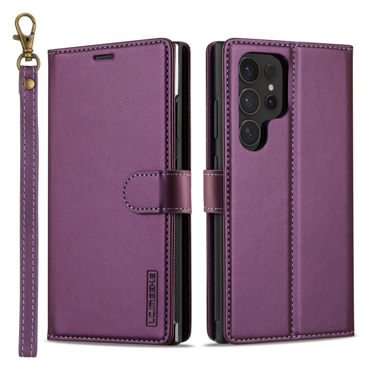 For Samsung Galaxy S24 Ultra 5G LC.IMEEKE L2 Series Detachable Magsafe PU Phone Case with Lanyard(Purple) - Galaxy S24 Ultra 5G Cases by LC.IMEEKE | Online Shopping South Africa | PMC Jewellery | Buy Now Pay Later Mobicred