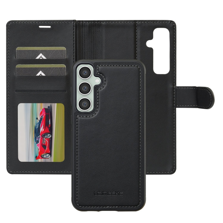 For Samsung Galaxy A55 5G LC.IMEEKE L2 Series Detachable Magsafe PU Phone Case with Lanyard(Black) - Galaxy Phone Cases by LC.IMEEKE | Online Shopping South Africa | PMC Jewellery | Buy Now Pay Later Mobicred