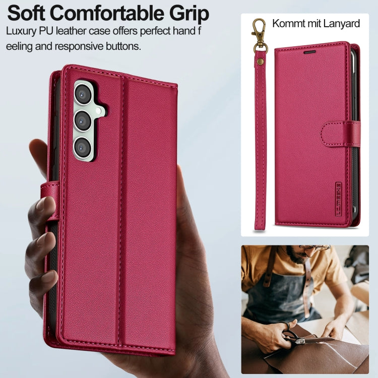 For Samsung Galaxy A15 4G / A15 5G LC.IMEEKE L2 Series Detachable Magsafe PU Phone Case with Lanyard(Red) - Galaxy Phone Cases by LC.IMEEKE | Online Shopping South Africa | PMC Jewellery | Buy Now Pay Later Mobicred