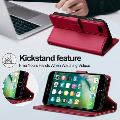 For iPhone 7 / 8 / SE 2020 2022 LC.IMEEKE L2 Series Detachable Magsafe PU Phone Case with Lanyard(Red) - iPhone SE 2022 / 2020 / 8 / 7 Cases by LC.IMEEKE | Online Shopping South Africa | PMC Jewellery | Buy Now Pay Later Mobicred