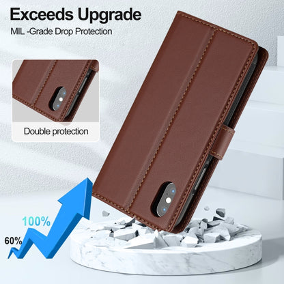 For iPhone X / XS LC.IMEEKE L2 Series Detachable Magsafe PU Phone Case with Lanyard(Brown) - More iPhone Cases by LC.IMEEKE | Online Shopping South Africa | PMC Jewellery | Buy Now Pay Later Mobicred