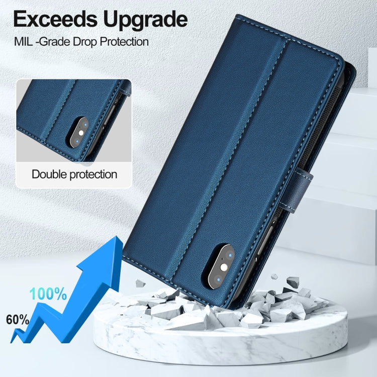 For iPhone XR LC.IMEEKE L2 Series Detachable Magsafe PU Phone Case with Lanyard(Blue) - More iPhone Cases by LC.IMEEKE | Online Shopping South Africa | PMC Jewellery | Buy Now Pay Later Mobicred