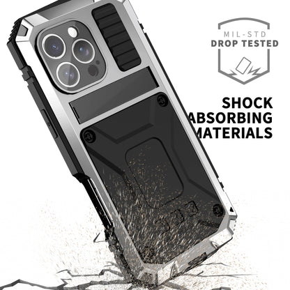 For iPhone 16 Pro Max R-JUST Life Waterproof Dustproof Shockproof Phone Case(Silver) - iPhone 16 Pro Max Cases by R-JUST | Online Shopping South Africa | PMC Jewellery | Buy Now Pay Later Mobicred