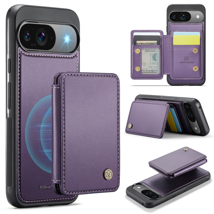 For Google Pixel 9 / 9 Pro JEEHOOD J05 Business Magnetic Style RFID Leather Phone Case(Purple) - Google Cases by JEEHOOD | Online Shopping South Africa | PMC Jewellery | Buy Now Pay Later Mobicred