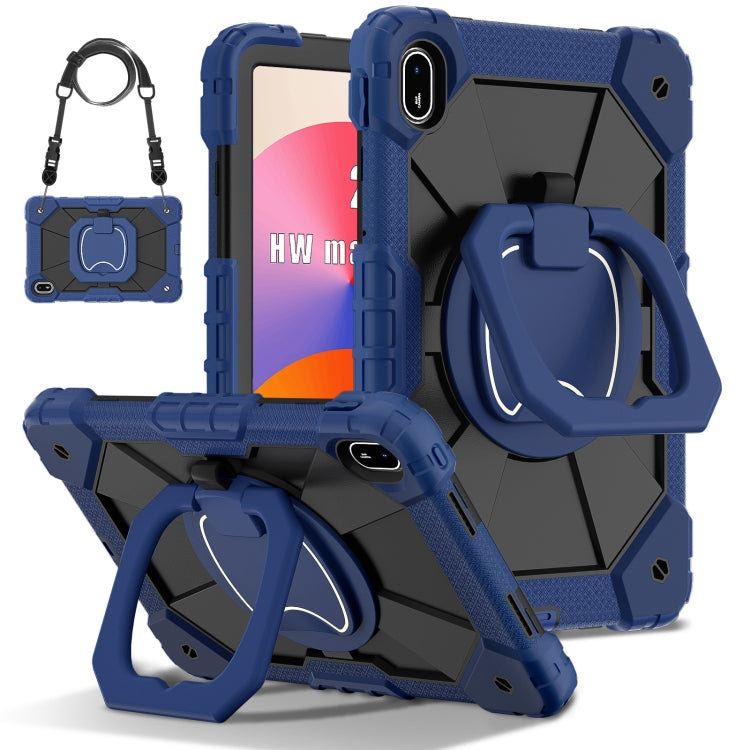 For Huawei Matepad SE 11 2024 Contrast Color Robot Silicone Hybrid PC Tablet Case(Navy Black) - Huawei by PMC Jewellery | Online Shopping South Africa | PMC Jewellery | Buy Now Pay Later Mobicred