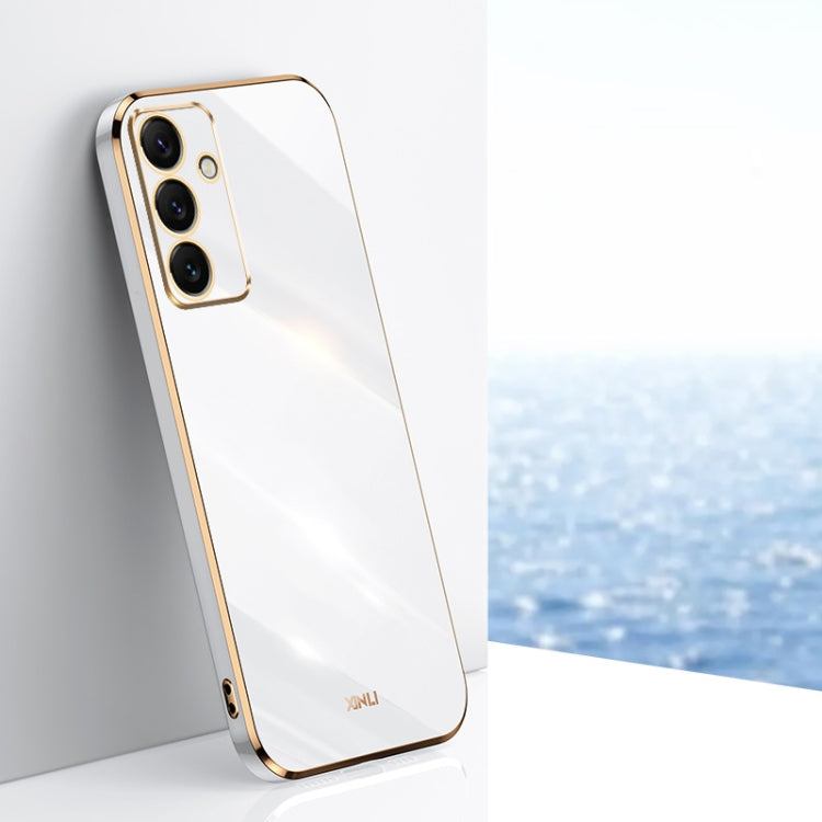 For Samsung Galaxy S24 FE 5G XINLI Straight 6D Plating Gold Edge TPU Phone Case(White) - Galaxy S24 FE 5G Cases by XINLI | Online Shopping South Africa | PMC Jewellery | Buy Now Pay Later Mobicred