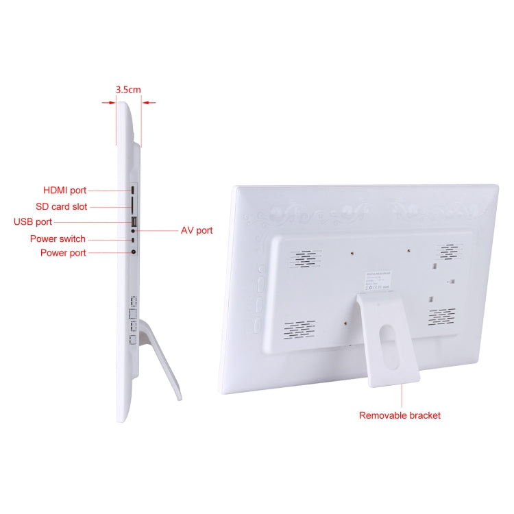 23.6 inch LED Screen Digital Photo Frame, Plug Type:EU Plug(White) - free shipping - PMC TechLife - Order now!