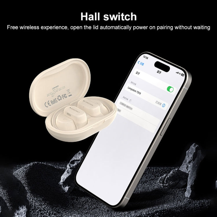 Langsdom TS19 Ear-mounted ENC Noise Reduction Wireless Bluetooth Earphone(White) - free shipping - PMC Jewellery - Order now!