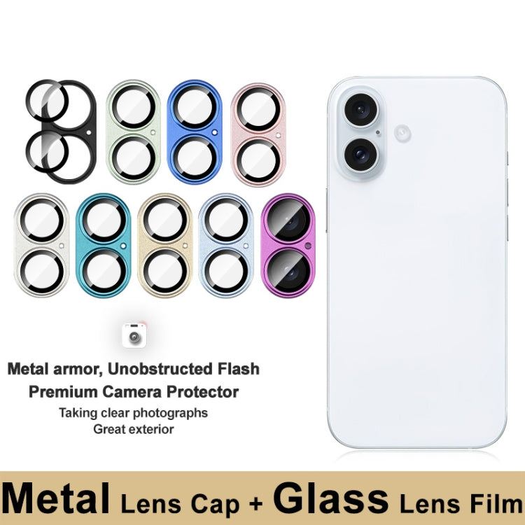 For iPhone 16 / 16 Plus IMAK Metal Armor Premium Camera Protector Film(Yellow) - iPhone 16 Tempered Glass by imak | Online Shopping South Africa | PMC Jewellery | Buy Now Pay Later Mobicred