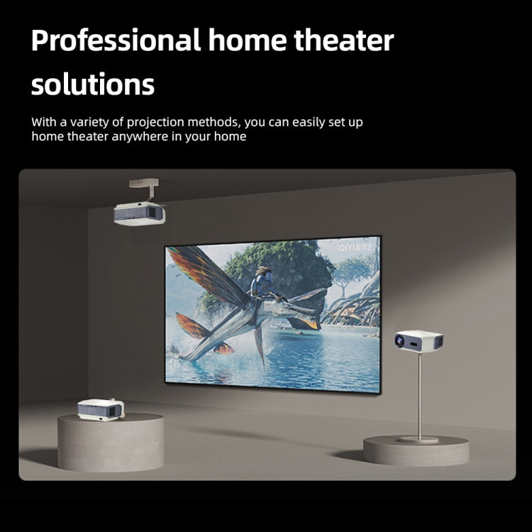 AUN A004 Pro 1920 x 1080P 9000Lumen Android 9.0 Portable LCD Projector, AU Plug(White) - LED Projector by AUN | Online Shopping South Africa | PMC Jewellery | Buy Now Pay Later Mobicred