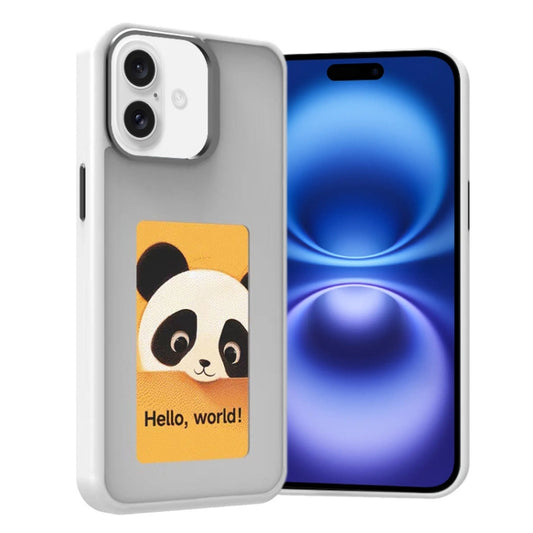 For iPhone 16 Four-Color E-ink Screen NFC DIY Phone Case(White) - iPhone 16 Cases by PMC Jewellery | Online Shopping South Africa | PMC Jewellery | Buy Now Pay Later Mobicred