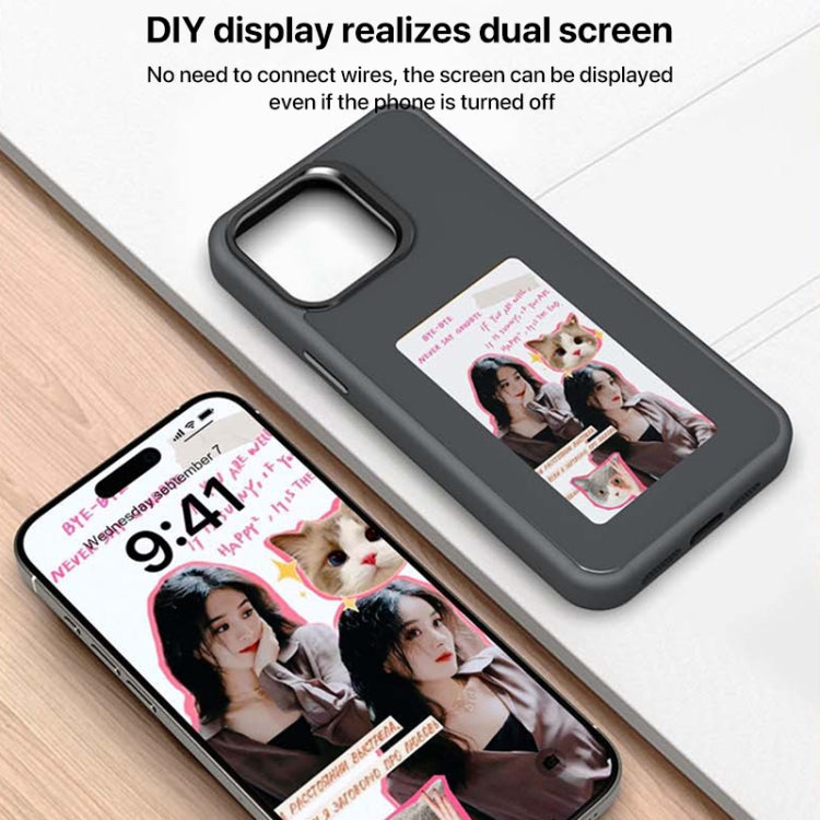 For iPhone 16 Plus Four-Color E-ink Screen NFC DIY Phone Case(Black) - iPhone 16 Plus Cases by PMC Jewellery | Online Shopping South Africa | PMC Jewellery | Buy Now Pay Later Mobicred