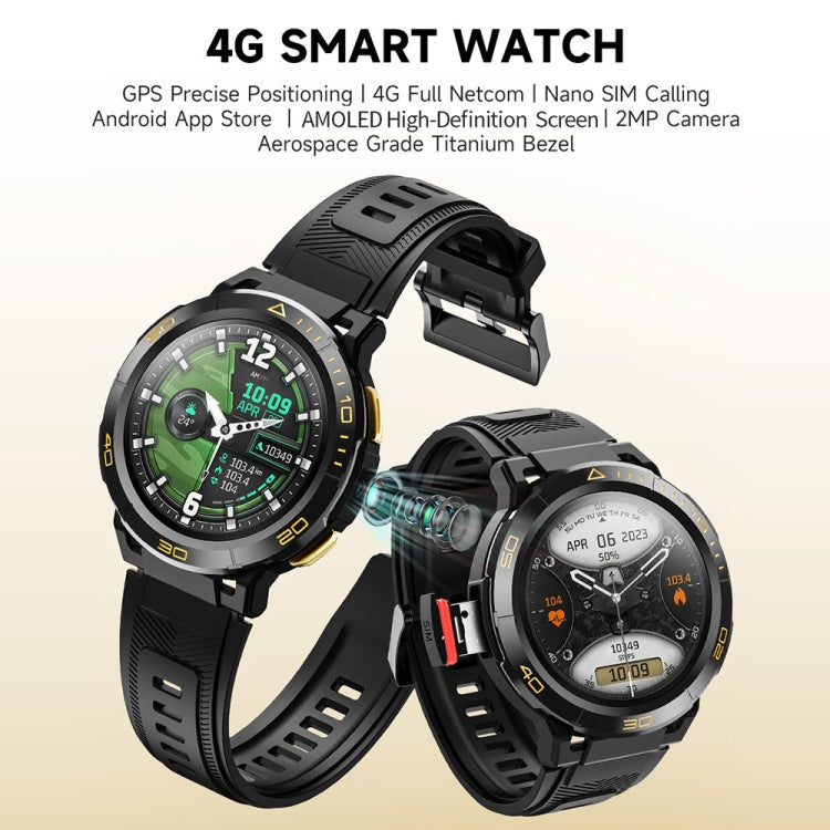 LEMFO Z1 1.43 inch AMOLED Screen Smart Watch, 4G Network Android 8.1, 4GB+64GB, Eurasian Version(Black) - free shipping - PMC TechLife - Order now!
