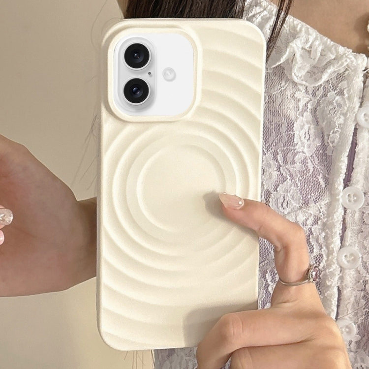 For iPhone 16 Plus Frosted Wave Texture MagSafe Magnetic TPU Phone Case(White) - iPhone 16 Plus Cases by PMC Jewellery | Online Shopping South Africa | PMC Jewellery | Buy Now Pay Later Mobicred