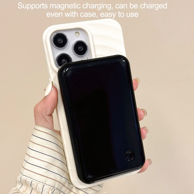 For iPhone 16 Pro Max Frosted Wave Texture MagSafe Magnetic TPU Phone Case(White) - iPhone 16 Pro Max Cases by PMC Jewellery | Online Shopping South Africa | PMC Jewellery | Buy Now Pay Later Mobicred