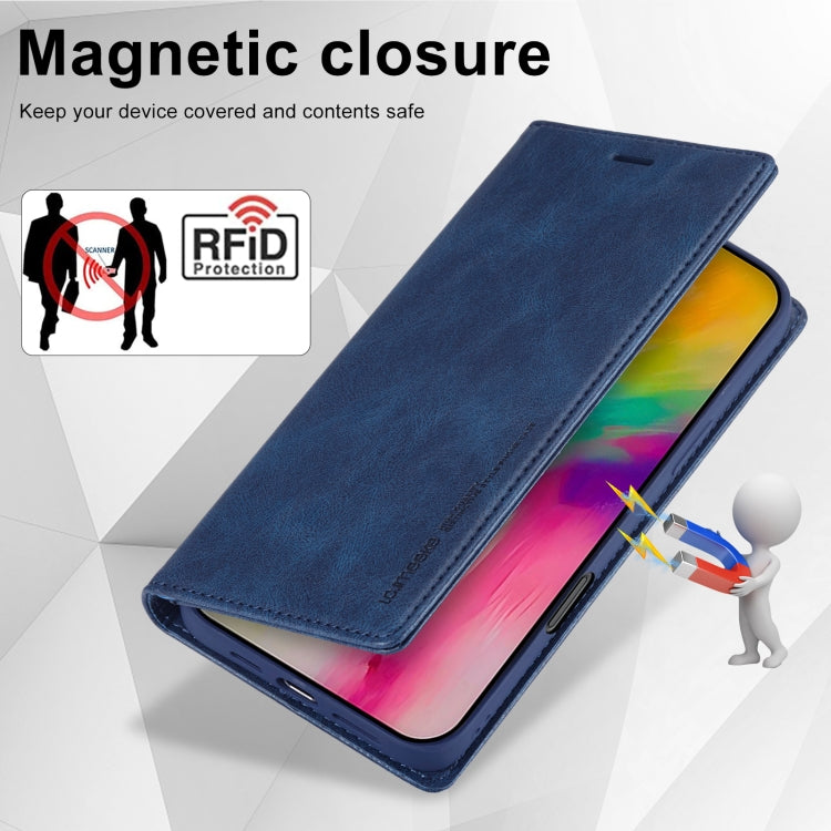 For iPhone 16 Pro LC.IMEEKE RFID Anti-theft Leather Phone Case(Blue) - iPhone 16 Pro Cases by LC.IMEEKE | Online Shopping South Africa | PMC Jewellery | Buy Now Pay Later Mobicred