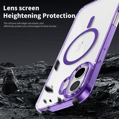 For iPhone 16 Ice Color Magnetic Series Magsafe Magnetic PC Hybrid TPU Phone Case(Purple) - iPhone 16 Cases by PMC Jewellery | Online Shopping South Africa | PMC Jewellery | Buy Now Pay Later Mobicred