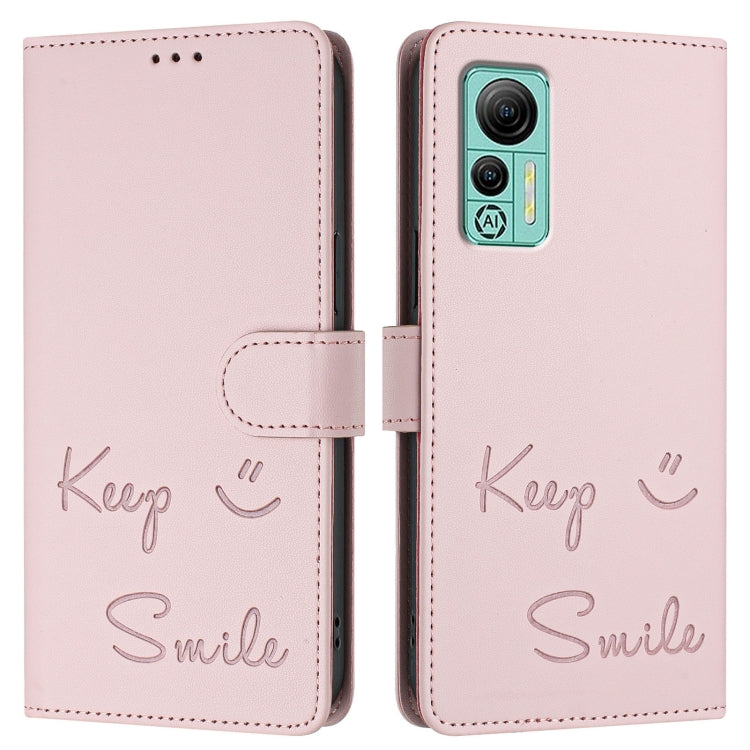 For Ulefone Note 14 Smile Embossing RFID Leather Phone Case(Pink) - Ulefone Cases by PMC Jewellery | Online Shopping South Africa | PMC Jewellery | Buy Now Pay Later Mobicred