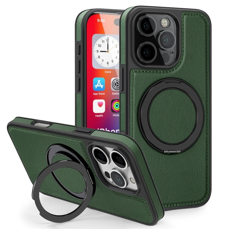 For iPhone 16 Pro Yashi 360 Degree Rotating MagSafe Holder Phone Case(Dark Green) - iPhone 16 Pro Cases by PMC Jewellery | Online Shopping South Africa | PMC Jewellery | Buy Now Pay Later Mobicred