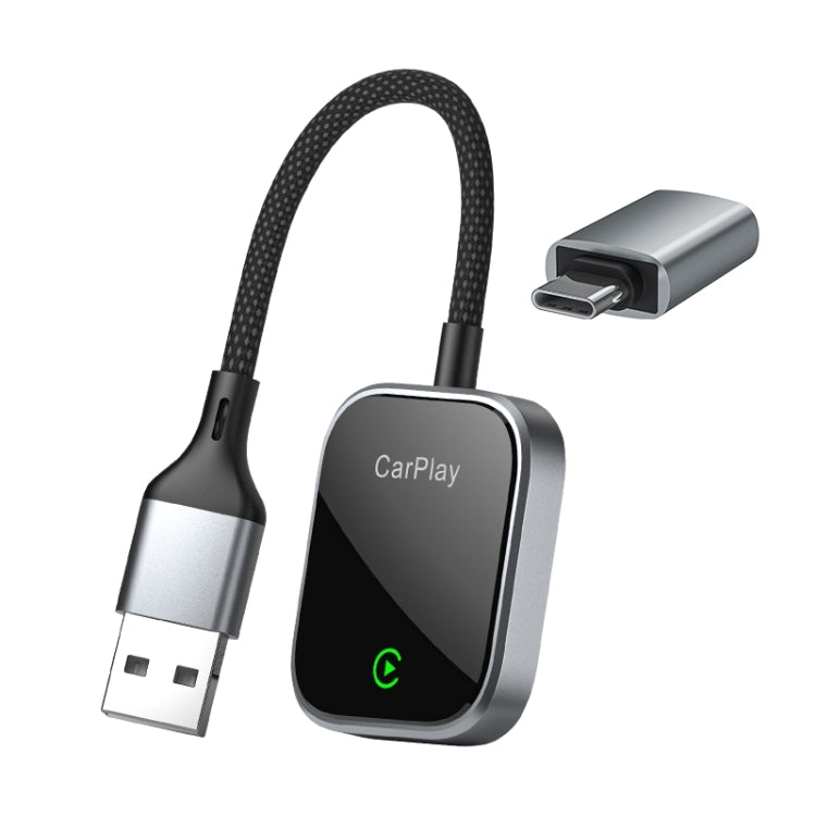 USB, USB-C / Type-C Dual Interface Wired to Wireless Car CarPlay Box Adapter for iPhone(Black) - free shipping - PMC Jewellery - Order now!
