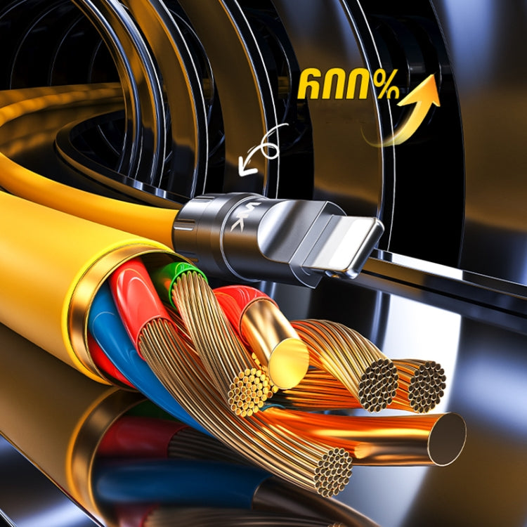 WK WDC-20 Mecha Series Silicone 1.4m 65W 4-in-1 Fast Charging Data Cable(Yellow) - Multifunction Cable by WK | Online Shopping South Africa | PMC Jewellery | Buy Now Pay Later Mobicred